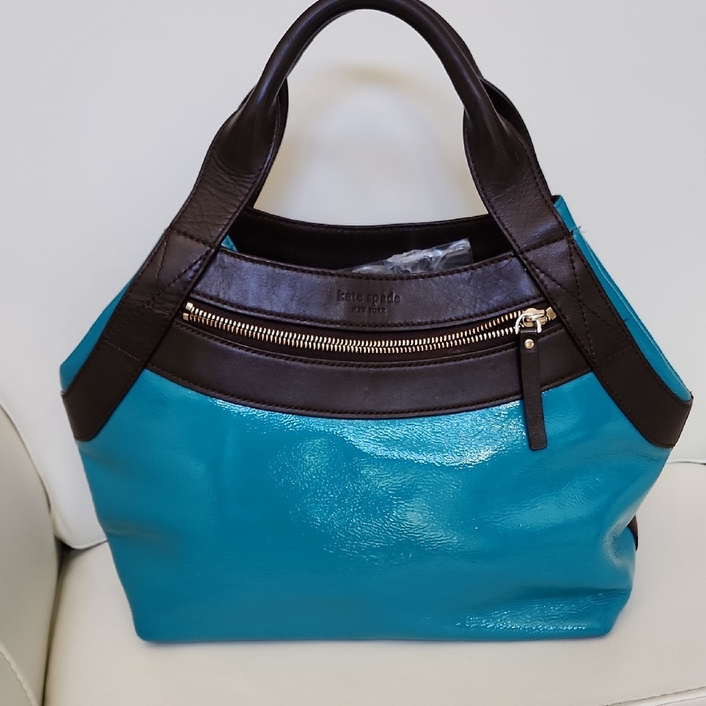 Kate Spade Teal and Dark Brown Shoulder Bag